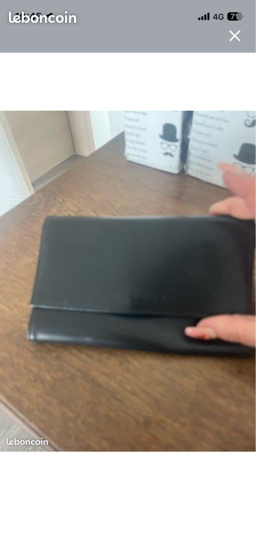 Porte feuille porte monnaie séquoia cuir noir bon état (image 8)