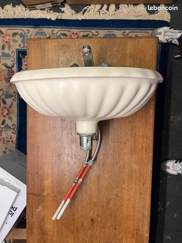 Lave main céramique blanc avec robinet (image 3)