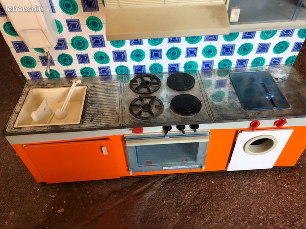 Jouet Ancien Bloc Cuisine “Comme Maman” Par Joustra – Métal Sérigraphié, Boîte D’origine Années 70