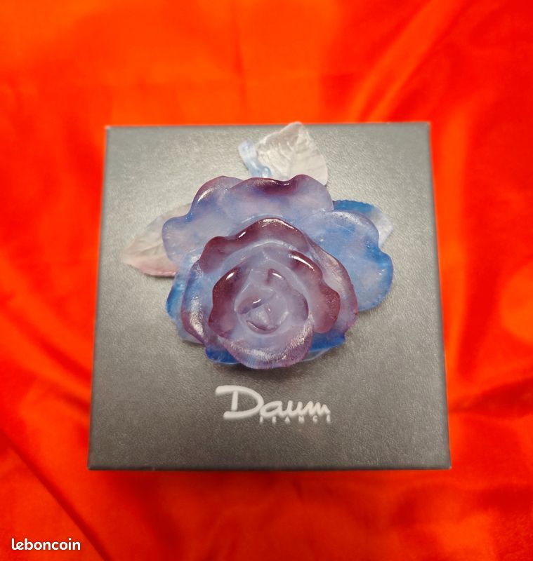 Statuette Daum Fleur rose - bleue/violette (image 1)
