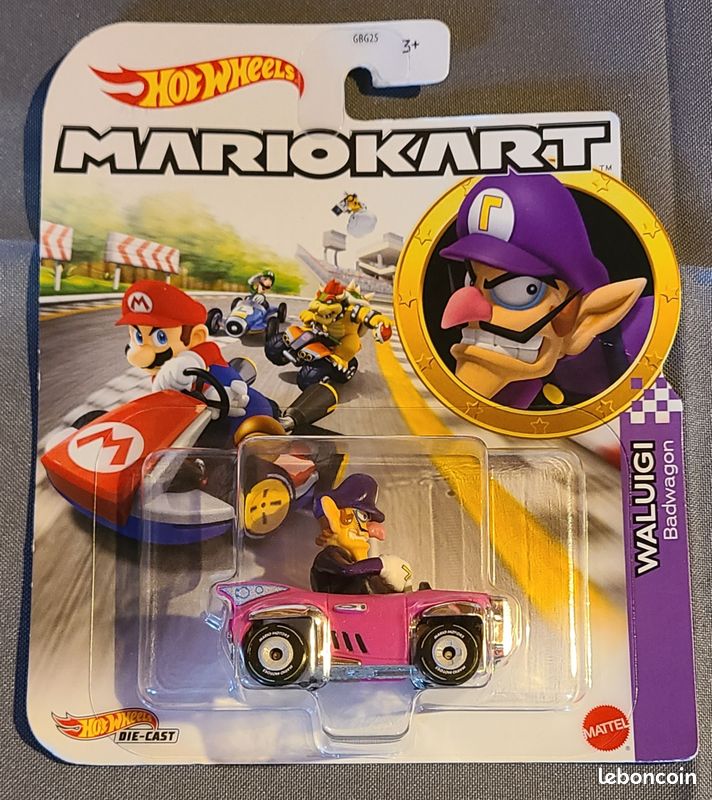 Hot Wheels Mario Kart Waluigi Badwagon Voiture Miniature Échelle 1:64