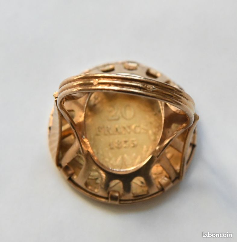 Bague En Or 18 Carats Avec Pièces Napoléon III - Bijou Ancien, Occasion