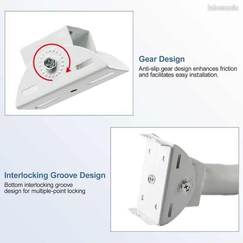 Support de Pont sans Fil, 2 pièces Support Mural réglable à 150 ° en Acier Inoxydable, Accessoire de Montage sur Poteau en J pour Point d'accès AP Point à Point extérieur (image 2)