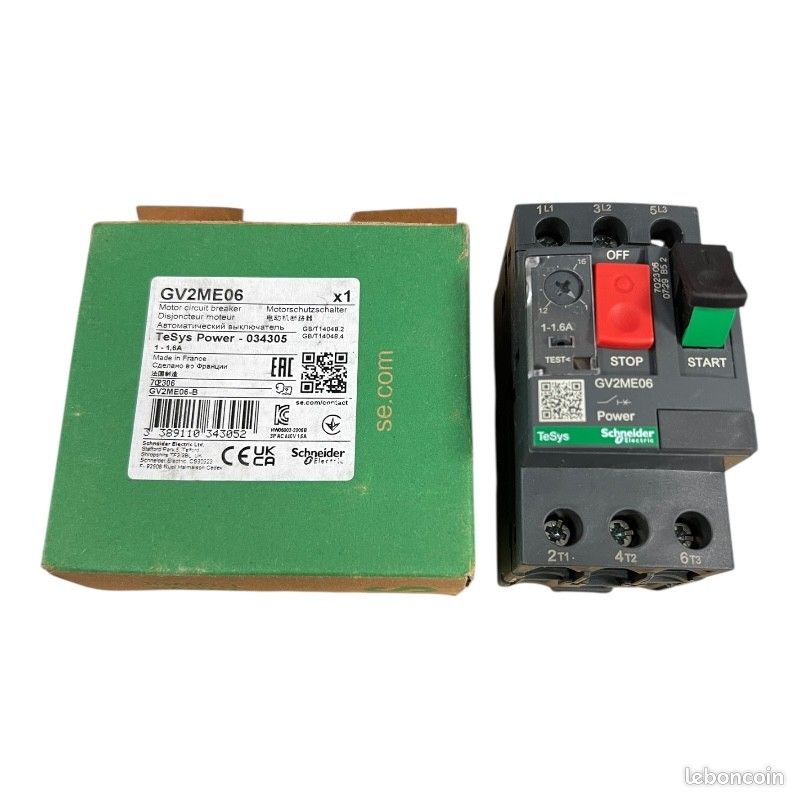 Schneider electric gv2me06 / 034305 disjoncteur moteur (image 1)