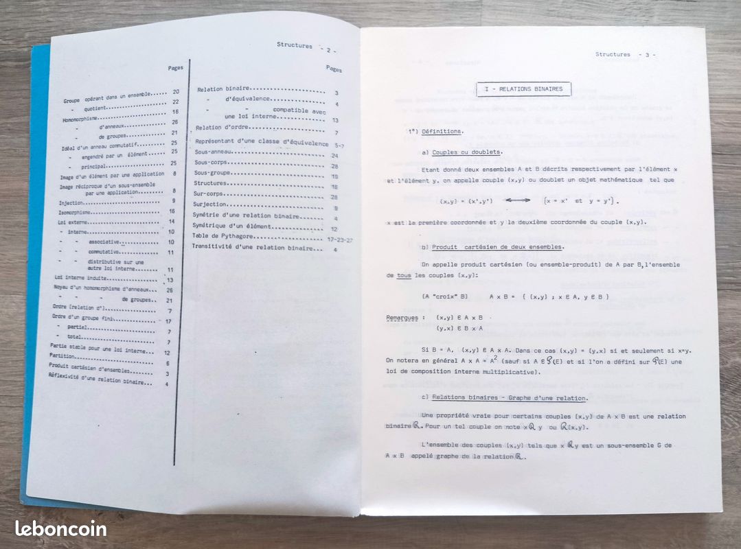 Lot Mathématiques INSA Lyon - 1er Cycle (FIMI) début années 1980 (image 4)