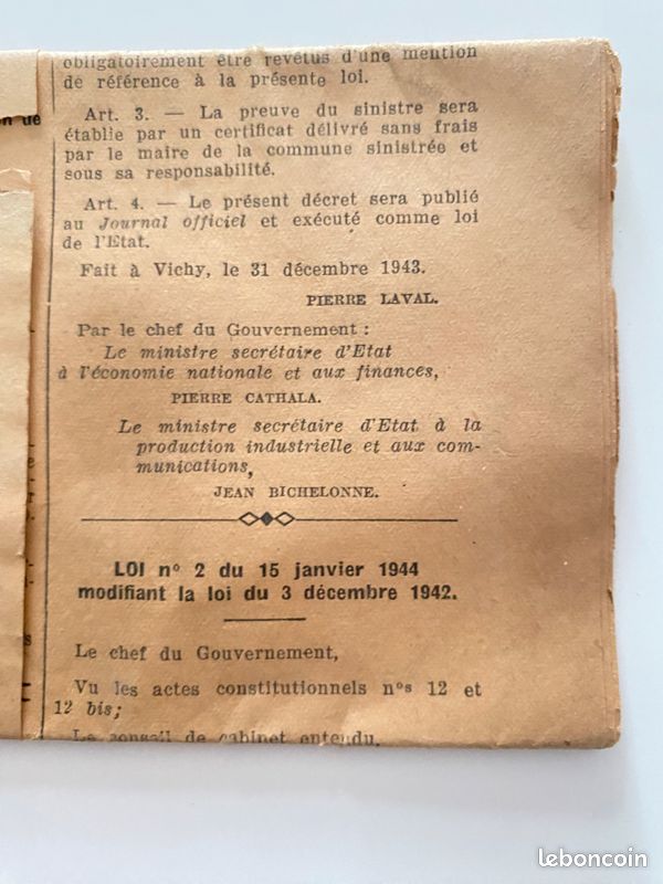Journal officiel du 16 janvier 1944 Pierre Laval (image 4)