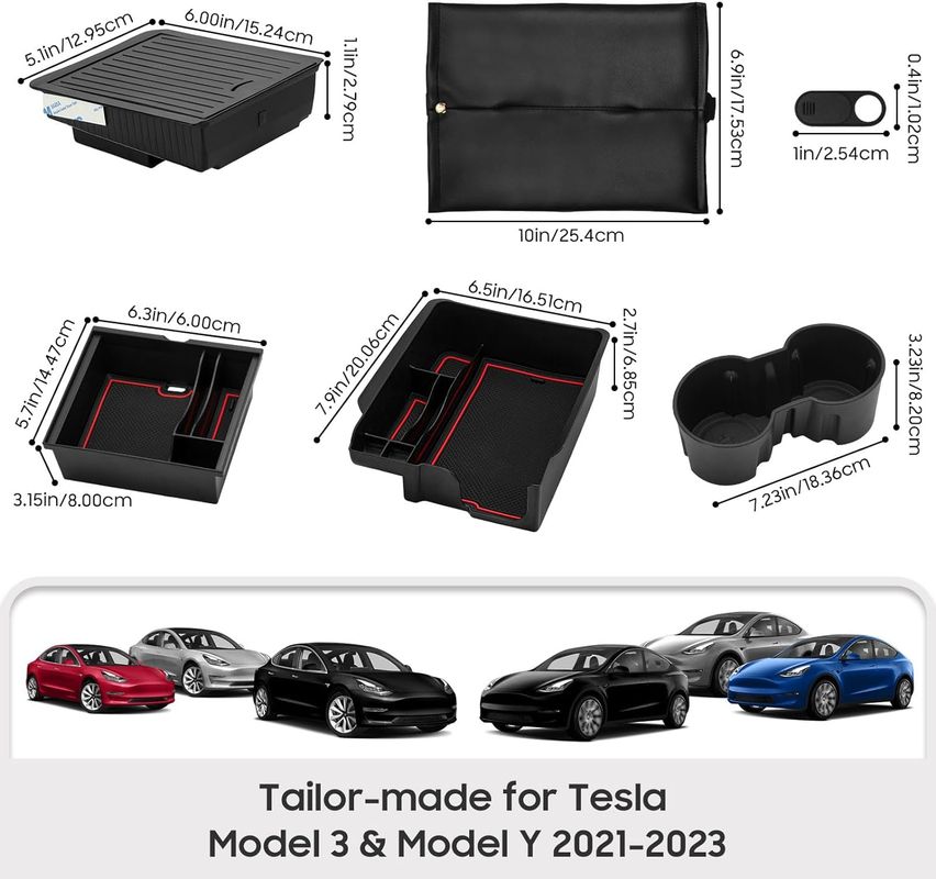Pour Tesla Pour Modèle 3 Y Accoudoir Central Boîte De Rangement