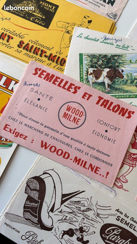 Lot 47 buvards publicitaires anciens années 1940-1960 – 29 modèles différents (image 9)