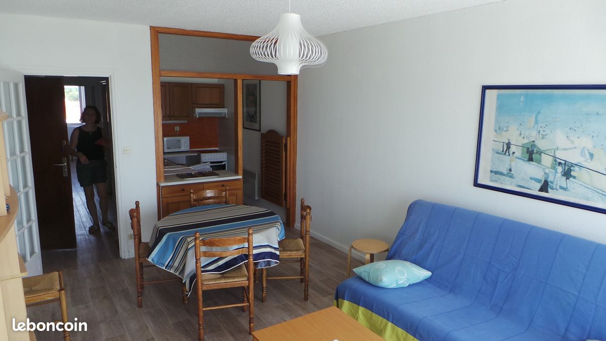 Vue 360° sur plage, ciel et mer, à Hardelot, à 150 mètres des commerces - Location Appartement F2 (image 6)