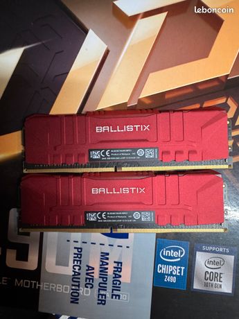 16go 3600mhz CRUCIAL BALLISTIX RED 16 Go (2x8 Go) DDR4 3600 MHz CL16 – Gaming / Ryzen / Intel 3