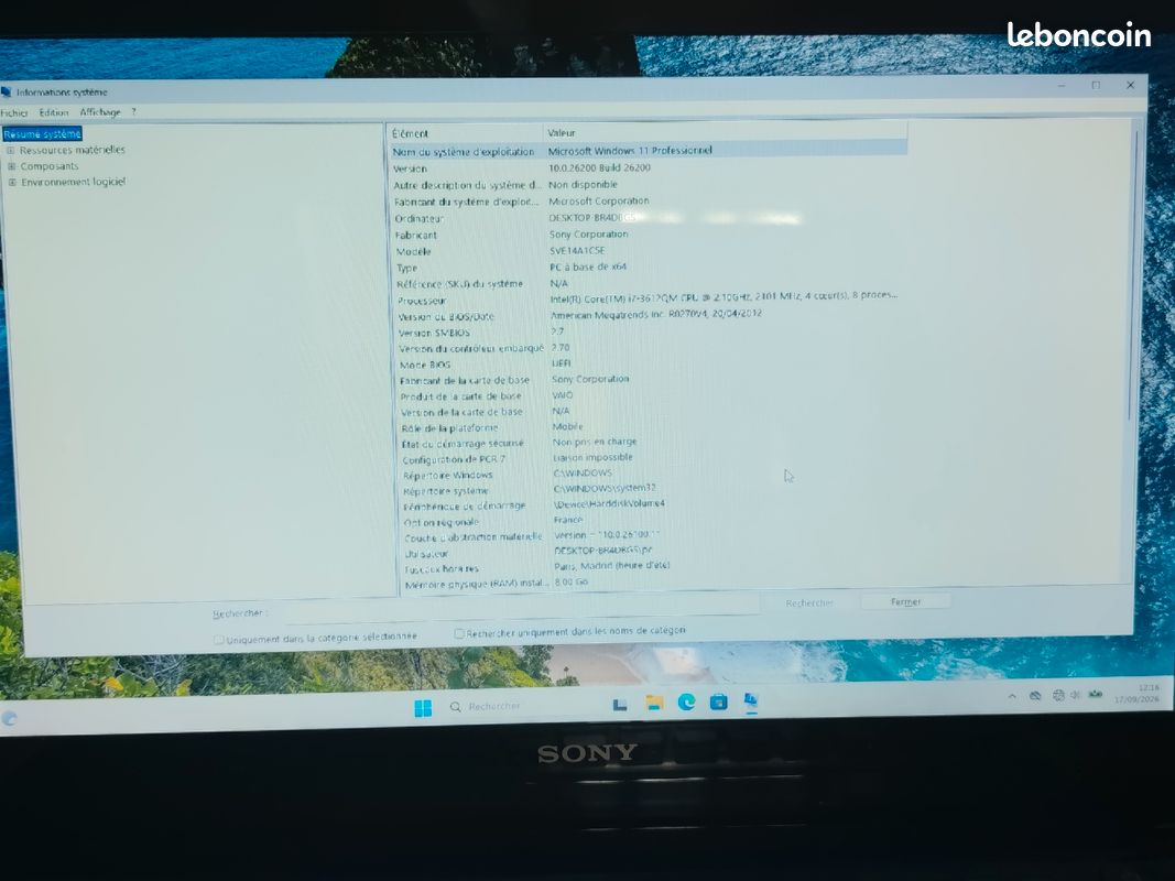 Pc portable Sony (image 2)