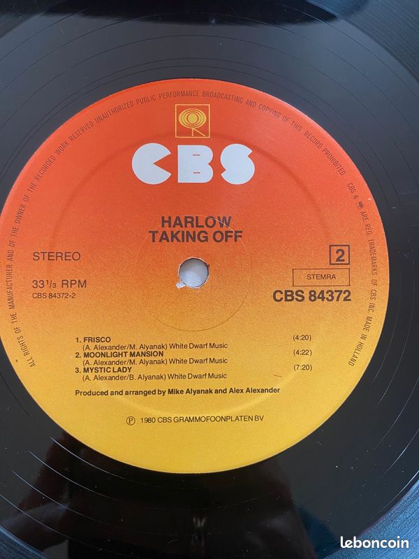 Vinyle - Harlow - Taking Off - CBS 84372 (image 7)