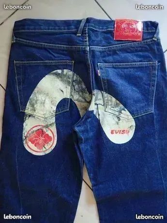 Jeans Evisu Heritage Daicock Taille XL - Occasion Très Bon état - Vintage - Coupe Droite
