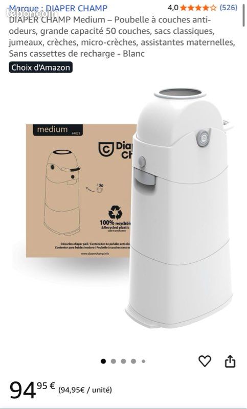 Poubelle à couche grande capacité Équipement bébé