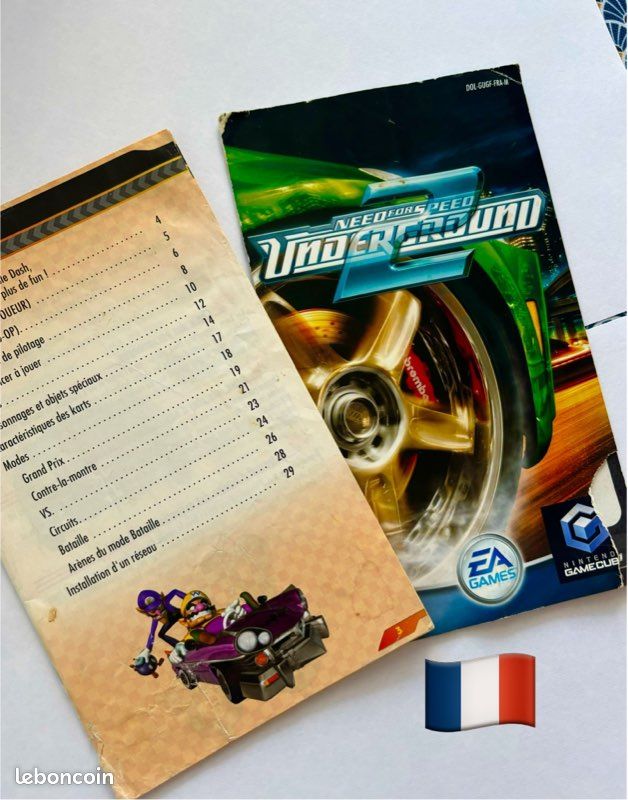 Notices jeux Mario kart double dash Need for speed Underground