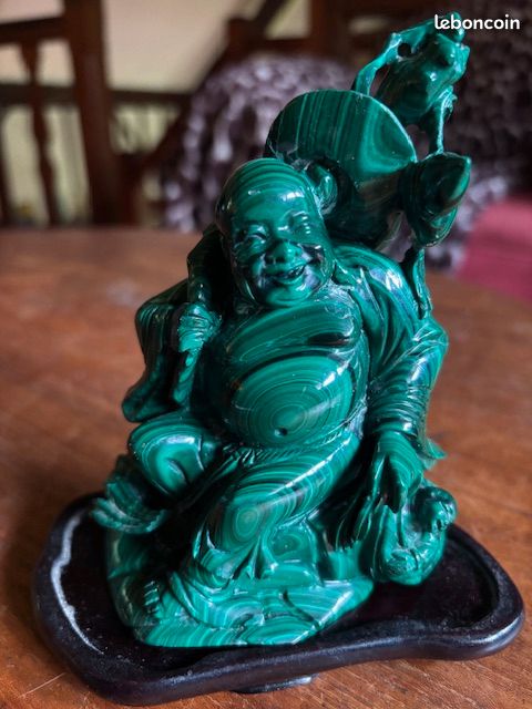 Bouddha rieur malachite (image 1)