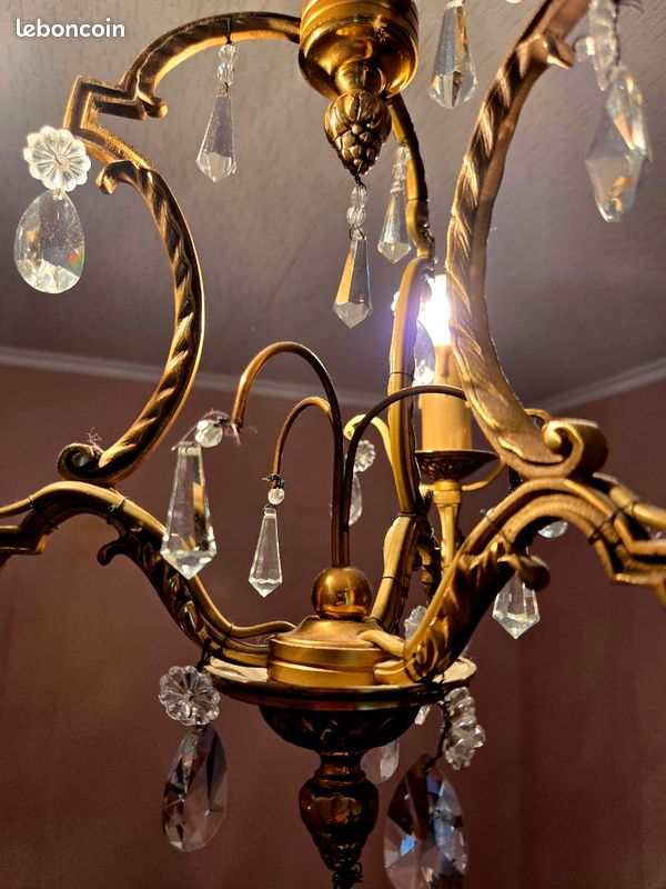 Lustre ancien avec pampilles (image 5)