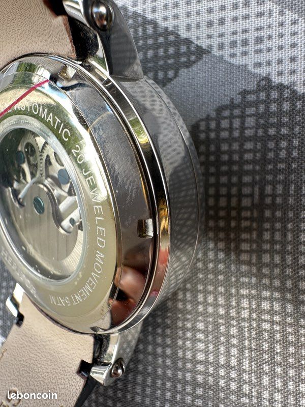 Montre heritor automatique,bracelet cuir noir (image 7)