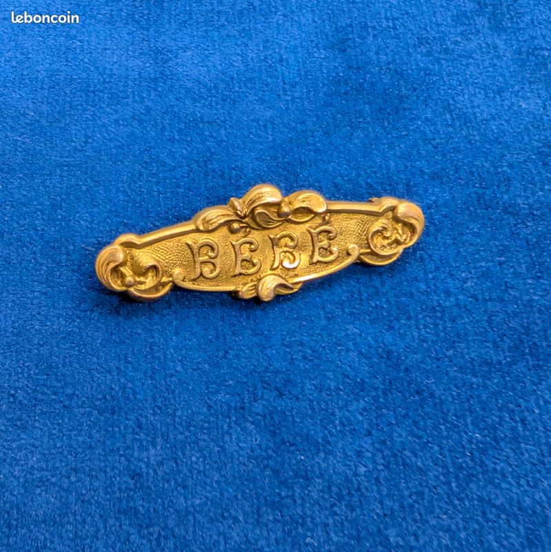 Ancienne Broche Plaqué Or - Motif Bébé - Occasion Vintage