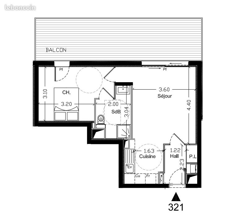 Appartement 2 pièces 42 m² · à Tassin-la-Demi-Lune · 42 m² · 828 €/mois