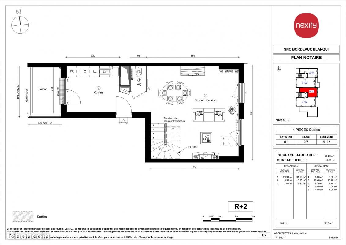 Appartement a louer bordeaux - 4 pièce(s) - 79 m2 - Surfyn
