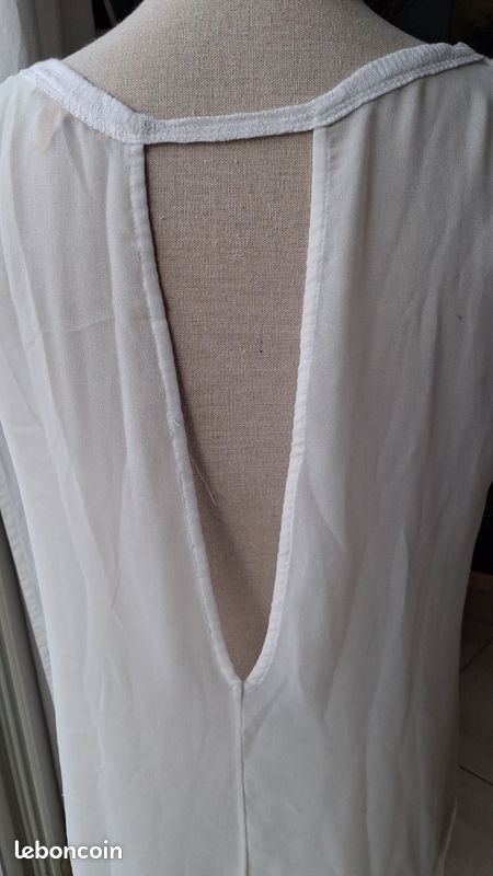 Débardeur coton et dos mousseline ouvert zara 38 (image 2)