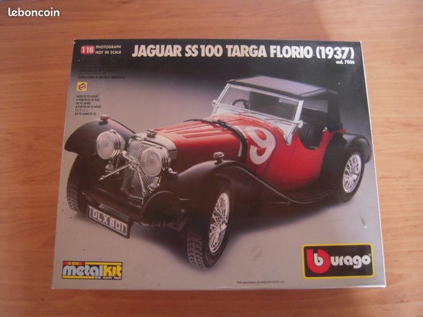 Maquette Burago Jaguar SS 100 Targa Florio 1937 - Echelle 1/18 - LM140