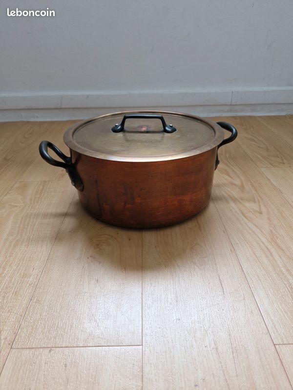 Grande Marmite En Cuivre Dehillerin, 40cm De Haut, 28cm Ø, 10kg, époque 19e ?