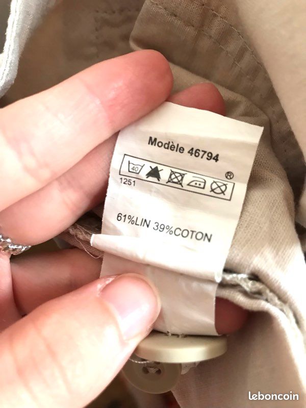 Short beige en lin et coton Tout simplement taille 40 (image 10)
