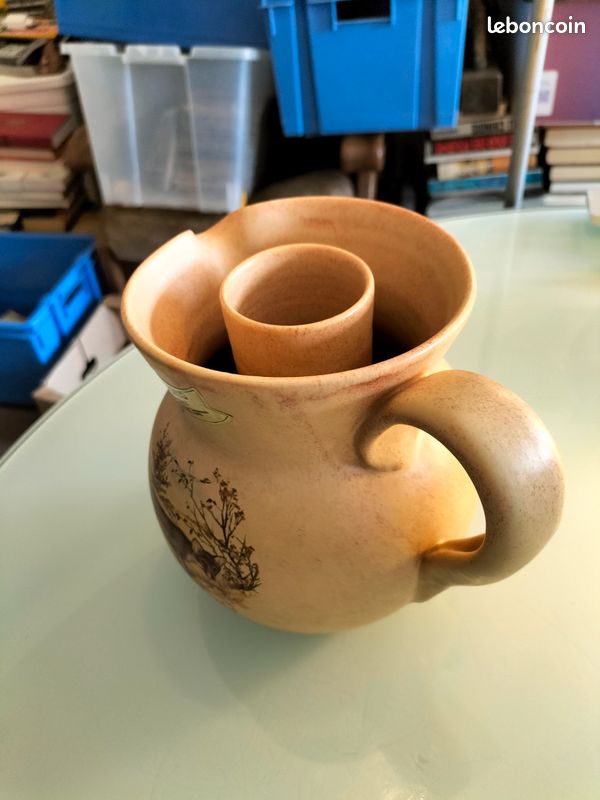 CRUCHE avec CYLINDRE en CÉRAMIQUE ÉMAILLÉE " POTERIE GHIO FABRICANT à VALLAURIS" (image 12)
