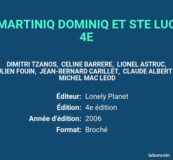 Martiniq dominiq et ste luc 4e - dimitri tzanos, celine barrere, lionel astruc, julien fouin,... (image 2)