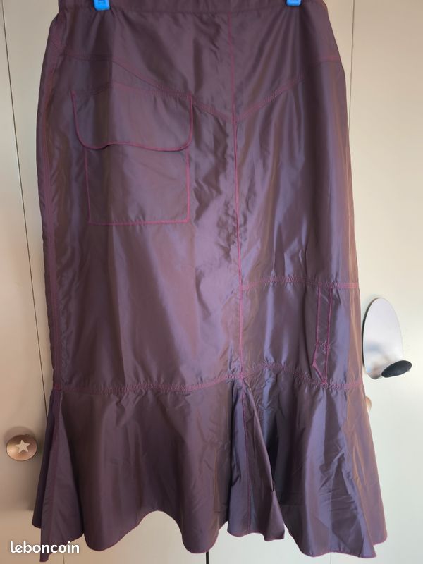 Jupe volantée en taffetas violette, originale - Alain Weiz (image 2)