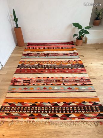 Grand Tapis Marocain Berbère Zemmour Vintage - Authentique Fait Main En Laine, Rouge Et Blanc (300x200cm)