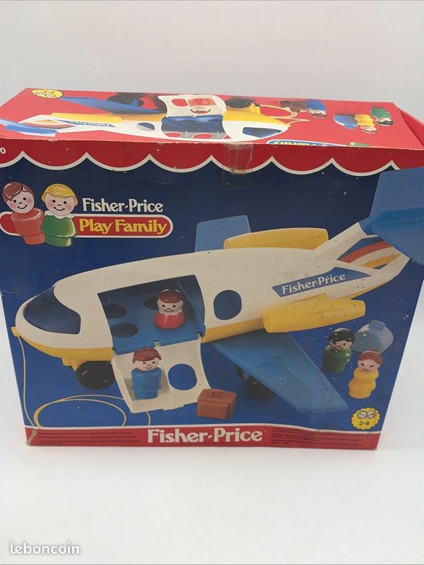 Avion Fisher-Price Vintage Boîte Personnages Little People Aile Réparable (image 16)