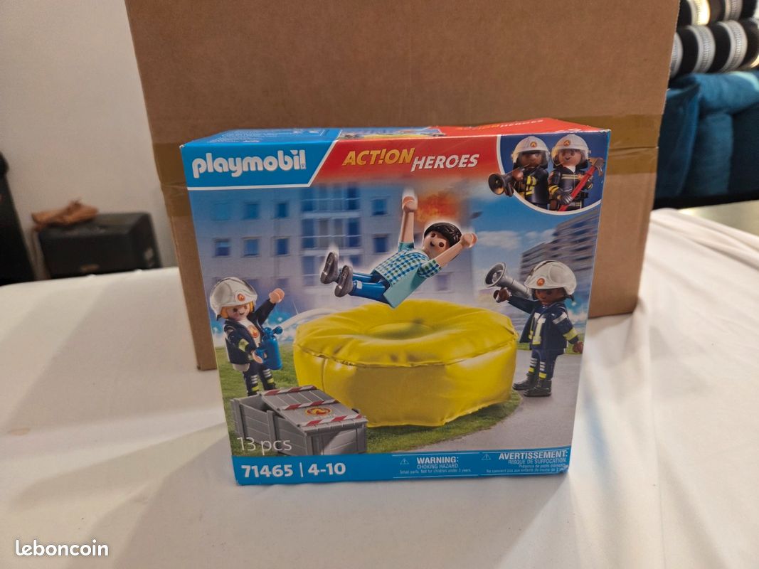 Playmobil 71465 Pompiers avec coussin de sauvetage promo et prix