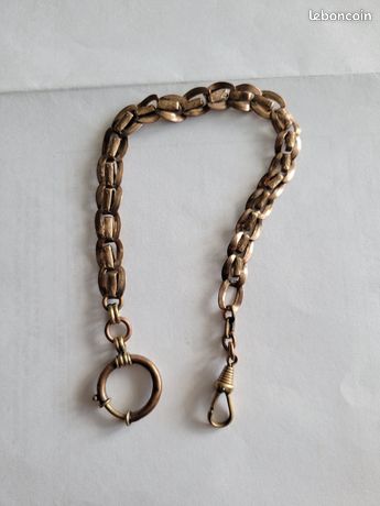 Chaîne De Montre à Gousset En Métal Jaune - Vintage, Occasion - Longueur Réglable