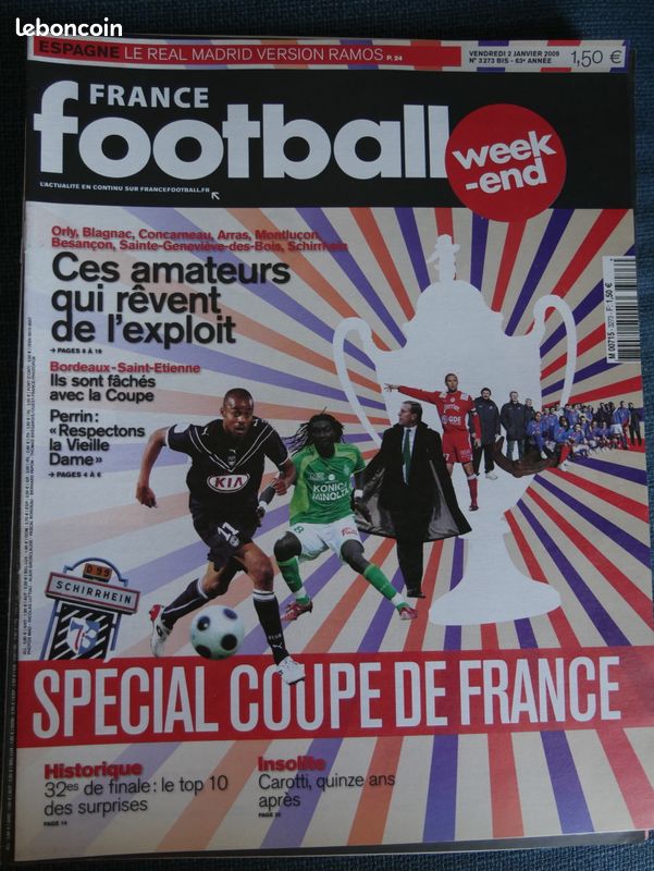 France Football n°3273 Bis Spécial 32 ème Coupe de France 2009 Réal Madrid TTBE (image 1)