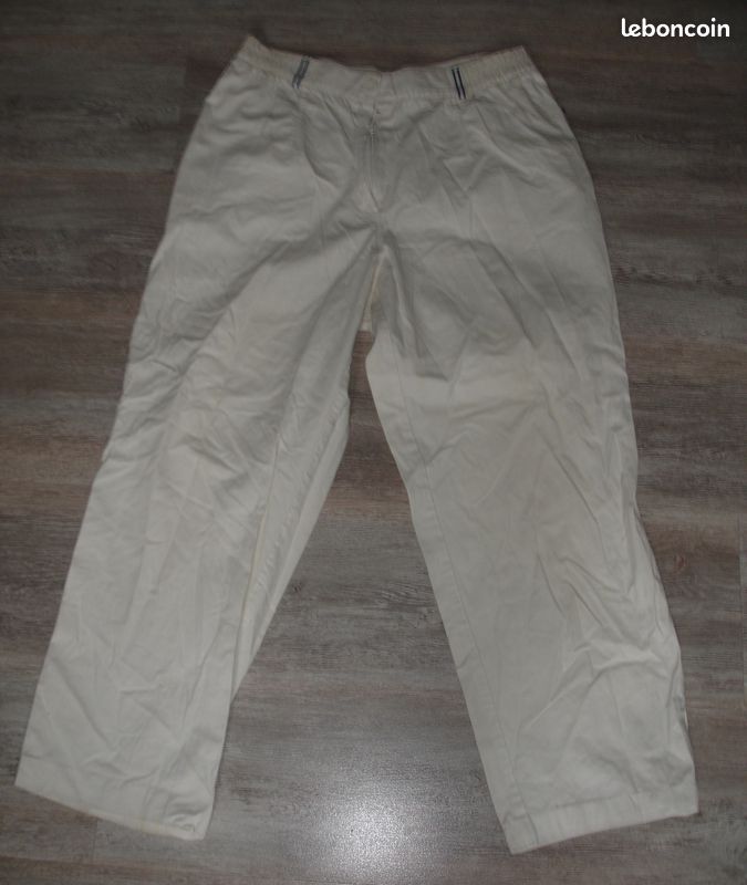 Pantalon femme blanc marine neuf 44 epicea (image 1)