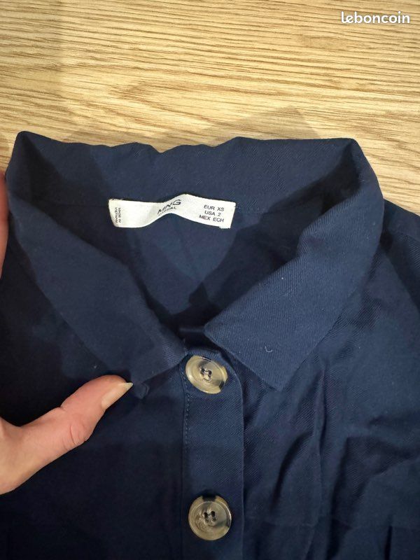 Robe courte mango bleu marine (image 5)