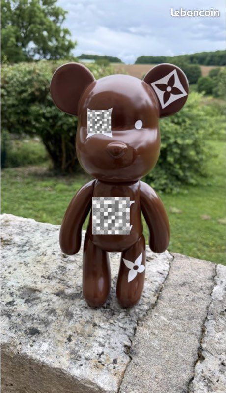 Bearbrick 400% Style Punk Argenté – Figurine Bloc De Construction En ABS, 28 Cm, Déco Luxe Pour Salon Ou Bureau