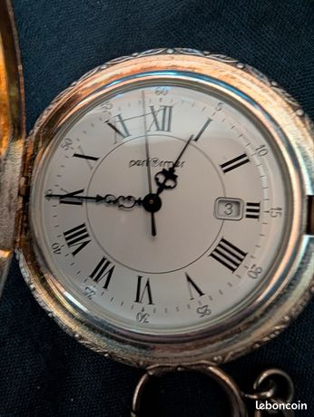 ANCIENNE CHAINE MONTRE Gousset Emaillee 1900 Argent EUR 61,00 - FR