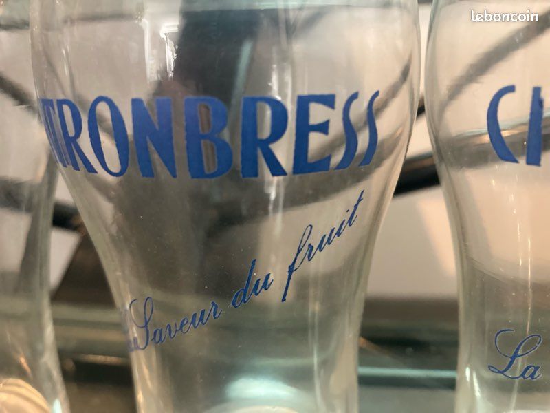 Rare lot 6 anciens verres citronbress la saveur du fruit đâïž (image 5)