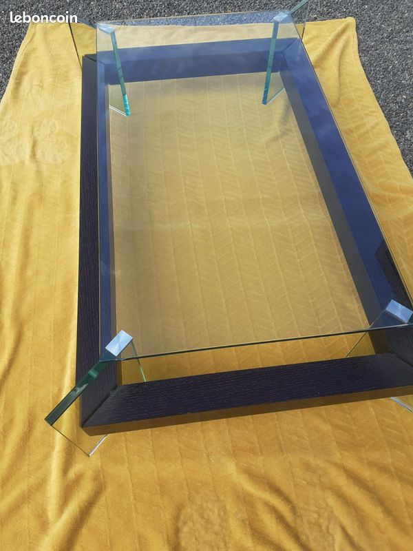 Table basse verre / bois 130x0.80x0.32 (image 4)