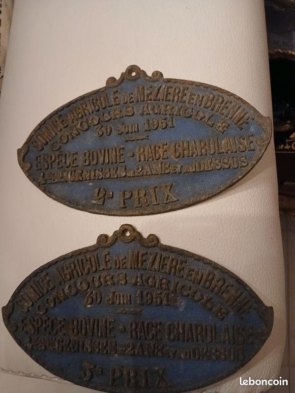 Plaque Agricole Miniature – Concours Du Blé 1929, Piffonds (Yonne)