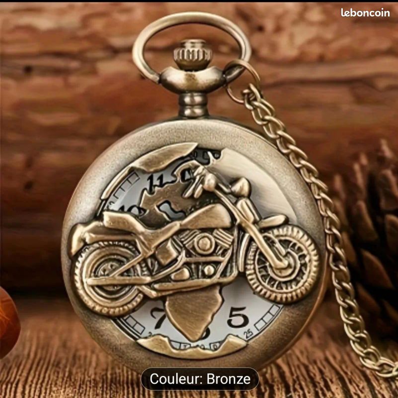 Montre de poche vintage en cuivre à quartz, cadran rond en alliage ajouré, affichage de la date par aiguille, mode d'entraînement électronique (image 1)