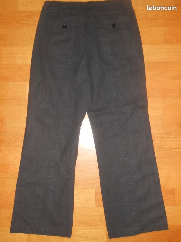 Pantalon femme La city T 34 en toile noir (image 3)