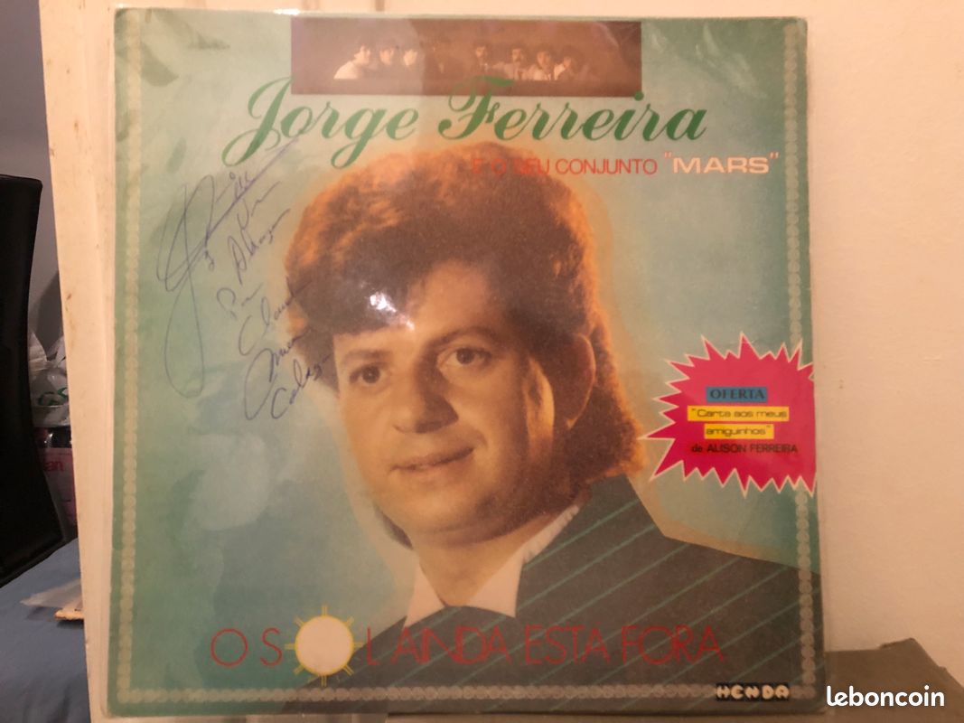 Jorge Ferreira O Sol Ainda Está Fora LP Album Vinyle 33 Tours 1986 Henda Records USA AUTOGRAPHIÉ (image 1)