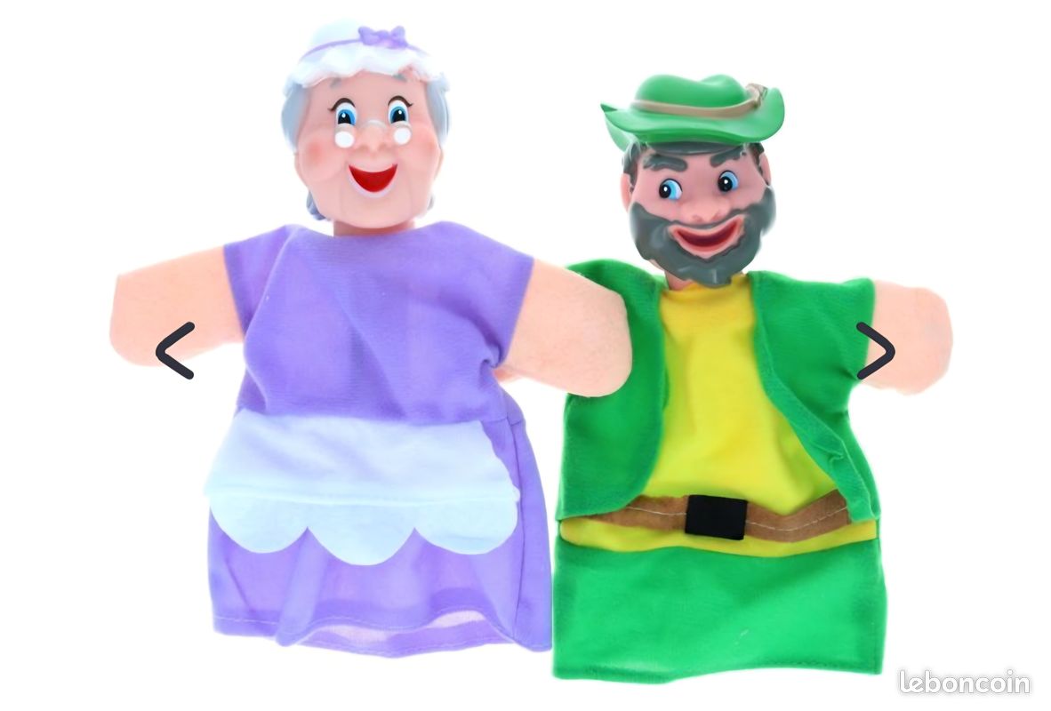 DQTOYS Lot De 4 Marionnettes – Il était Une Fois – Contes Traditionnels – Petit Chaperon Rouge En Plastique Rouge Pour Enfant