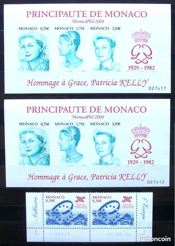 [Monaco][2004-2005] 116 timbres neufs (MC-BF90 et MC-2460 à MC-2505) (Valeur Faciale : 132,80E) (image 2)