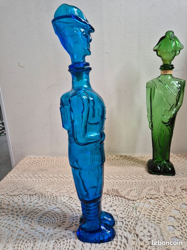 Bouteille carafe soldat en verre type Empoli vintage (image 5)